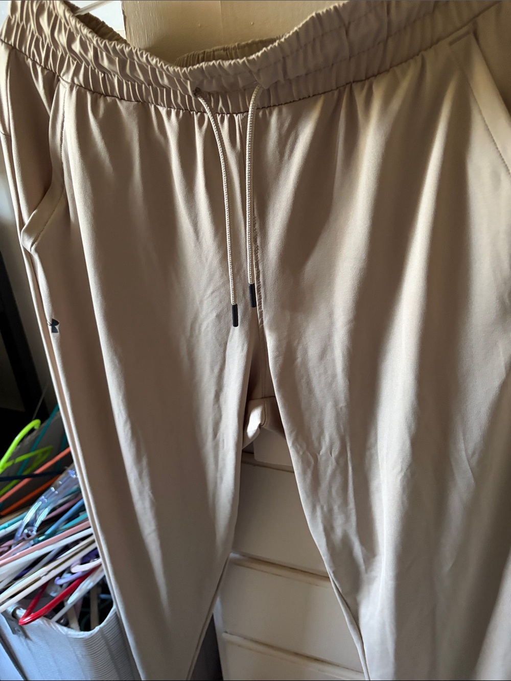 Under Armour Tan Drawstring Track Joggers